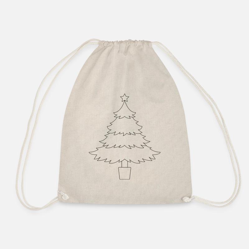 Linien Tannenbaum - Turnbeutel - Natur