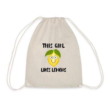 Girl Likes Lemons Lemon Juice Lemonade - Drawstring Bag - nature - Front