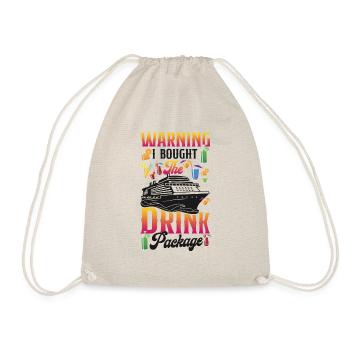 Cruise Ship Vacation Drink Package - Drawstring Bag - nature - Front