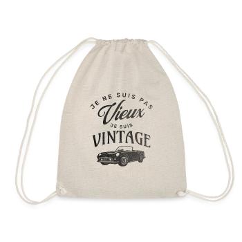 Tee Shirt Homme Humour Papy Pas Vieux Vintage - Sac de sport léger - nature - Devant