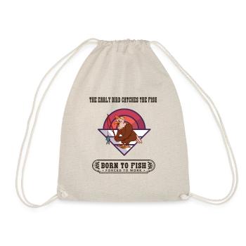 The early bird catches the fish - Drawstring Bag - nature - Front