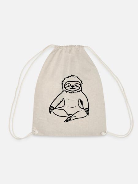 Faultier Yoga Geschenkidee Vektor - Turnbeutel - Natur