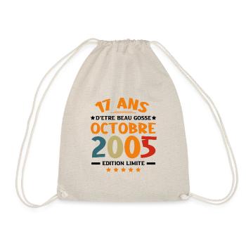 17 Ans d'être beau gosse Octobre 2005 Anniversaire - Sac de sport léger - nature - Devant
