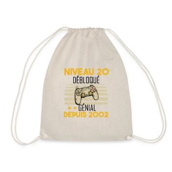 niveau 20 débloqué génial depuis 2002 - Sac de sport léger - nature - Devant