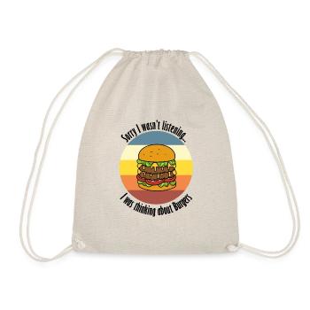 Burger Essen Lustiges Zitat Hobbykoch Fast Food - Turnbeutel - Natur - Vorne