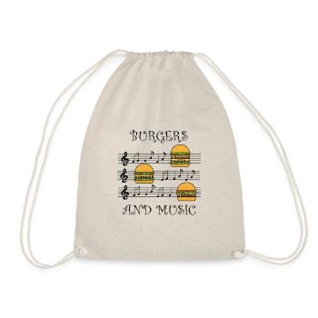 Hamburgers et notes de musique Clef Musician - Sac de sport léger - nature - Devant