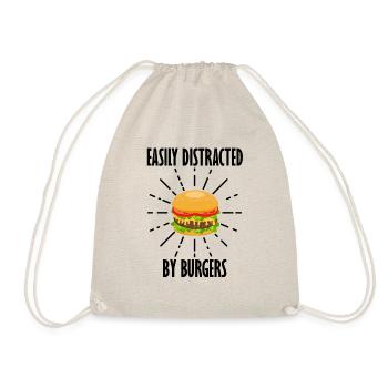 Fast Food Hamburger Cheeseburger mit lustigem - Turnbeutel - Natur - Vorne