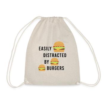 Fast Food Chef Funny Quote Burger Eating - Drawstring Bag - nature - Front