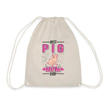 Best Pig Mom Ever Schweine Mama - Turnbeutel - Natur - Vorne