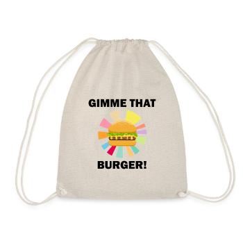 Gimme That Cheeseburger Ironic Burger Eating - Drawstring Bag - nature - Front