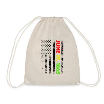 Juneteenth American Flag Black History - Drawstring Bag - nature - Front