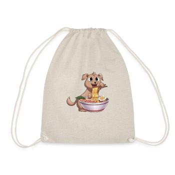 Ramen Dog Japanese Gift Kawaii Anime - Drawstring Bag - nature - Front