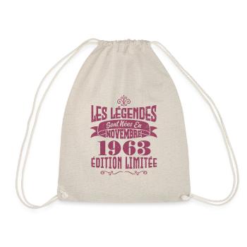 Les Légendes Sont Nées En Novembre 1963. Anniv - Sac de sport léger - nature - Devant