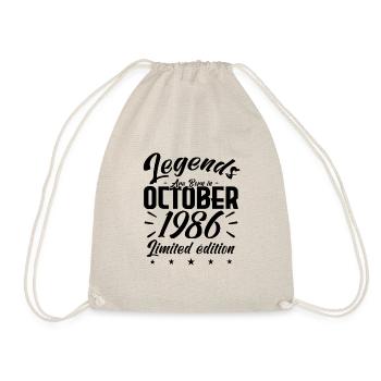 LEGENDS ARE BORN IN OCTOBER 1986 anniversary gift. - Sac de sport léger - nature - Devant