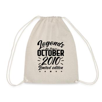 LEGENDEN WERDEN IM OKTOBER 2010 JUBILÄUMSGESCHENK GEBOREN - Turnbeutel - Natur - Vorne