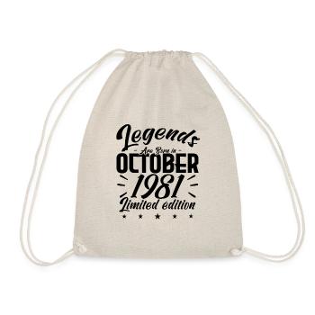 Legend Are Born In October 1981 Anniversary Gift - Drawstring Bag - nature - Front