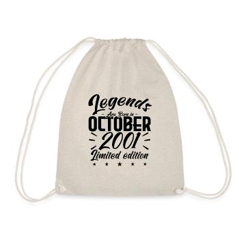 LEGENDS ARE BORN IM OKTOBER 2001 JUBILÄUMSGESCHENK - Turnbeutel - Natur - Vorne
