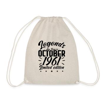 LEGENDS ARE BORN IN OCTOBER 1961 - Drawstring Bag - nature - Front