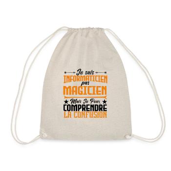 Je suis informaticien pas magicien. - Sac de sport léger - nature - Devant