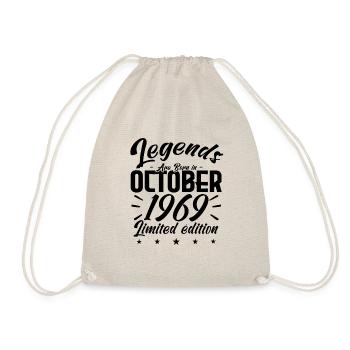 LEGENDS ARE BORN IN OCTOBER 1969 - anniversary gif - Drawstring Bag - nature - Front