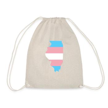 Trans Flag Illinois LGBT Pride Support - Drawstring Bag - nature - Front
