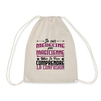 Je suis médecine, pas magicienne - Sac de sport léger - nature - Devant
