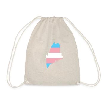 Trans Flag Maine LGBT Pride Support - Drawstring Bag - nature - Front