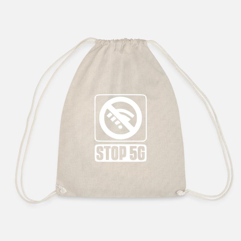STOP 5G - Drawstring Bag - nature