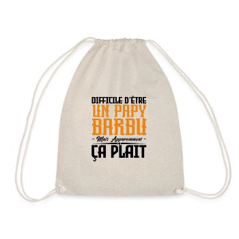 papy barbu, citations barbe, Idée cadeau papy - Sac de sport léger - nature - Devant