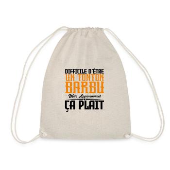 Tonton barbu, citations barbe, Idée cadeau oncle - Sac de sport léger - nature - Devant