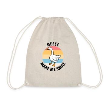 Geese Make Me Smile Nature Ironic Saying Goose - Drawstring Bag - nature - Front