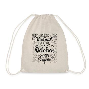 Vintage BORN IN OCTOBER 2009- anniversary gift. - Sac de sport léger - nature - Devant