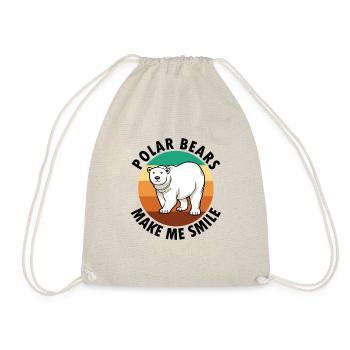 Polar Bears Make Me Smile Wildlife Animal Arctic - Drawstring Bag - nature - Front
