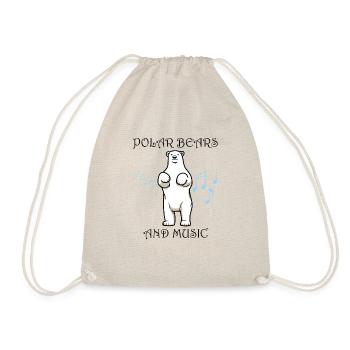 Cute Polar Bears Music Notes Musician Wildlife - Drawstring Bag - nature - Front