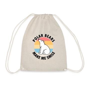 Polar Bears Smile Cute Wildlife Animal Arctic - Drawstring Bag - nature - Front