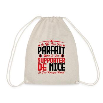 je ne suis pas parfait, supporteur de Nice . - Sac de sport léger - nature - Devant