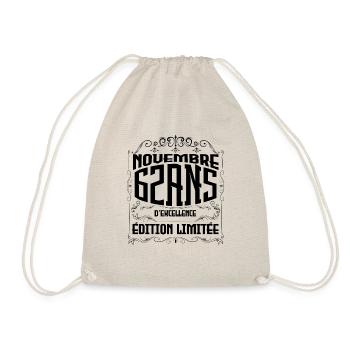 Novembre 62 Ans - idée cadeau d'Anniversaire. - Sac de sport léger - nature - Devant