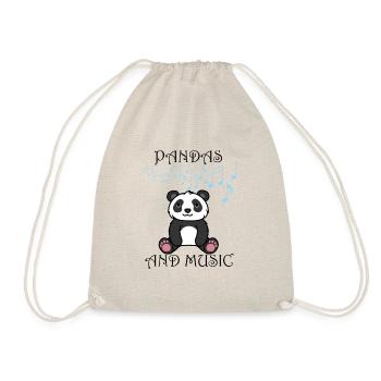 Pandas and Music Notes Clef Musician Funny Panda - Drawstring Bag - nature - Front