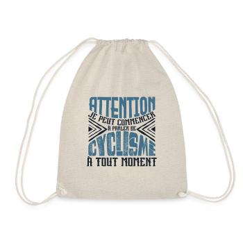 Avertissement, cyclisme à tout moment. - Sac de sport léger - nature - Devant