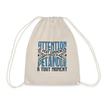 Avertissement, pétanque à tout moment. - Sac de sport léger - nature - Devant