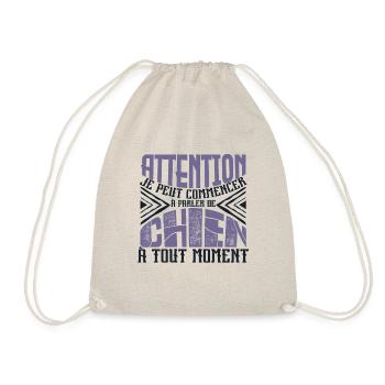 Avertissement, chien à tout moment. - Sac de sport léger - nature - Devant