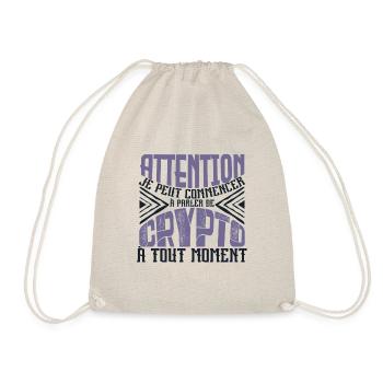 Avertissement, crypto à tout moment. - Sac de sport léger - nature - Devant