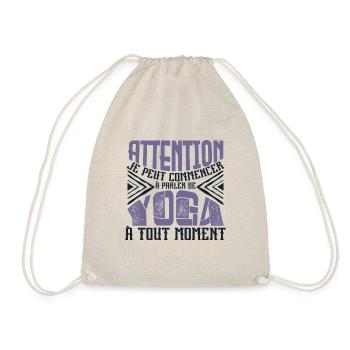 Avertissement, Yoga à tout moment. - Sac de sport léger - nature - Devant