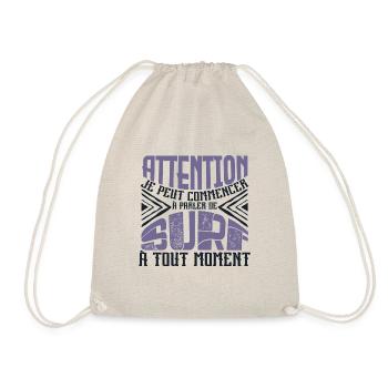 Avertissement, Surf à tout moment. Surfeur - Sac de sport léger - nature - Devant
