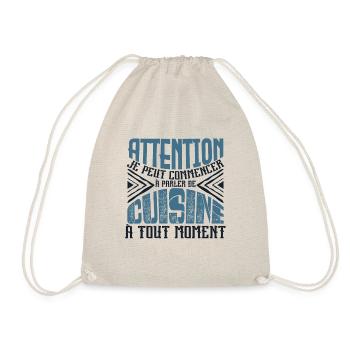 Avertissement, Cuisine à tout moment. - Sac de sport léger - nature - Devant