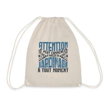 Avertissement, Jardinage à tout moment. - Sac de sport léger - nature - Devant