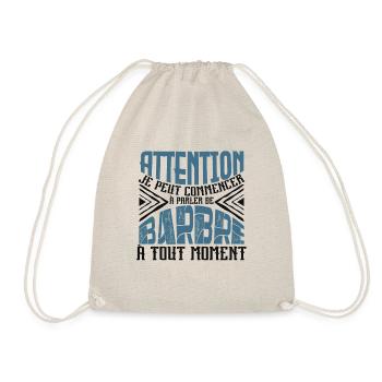 Avertissement, Barbe à tout moment. - Sac de sport léger - nature - Devant
