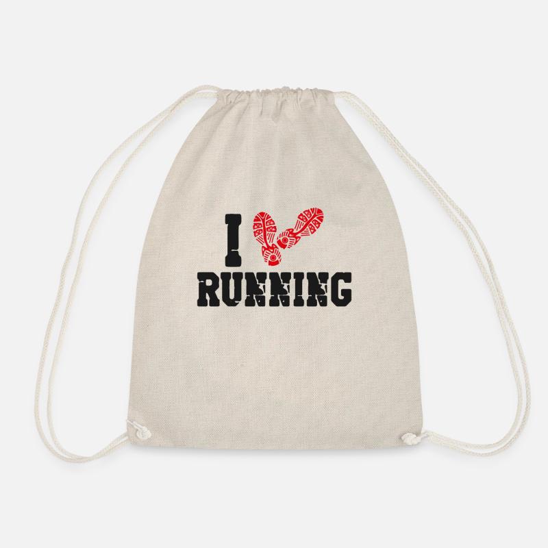 Running Runner Half Marathon Heart - Turnbeutel - Natur