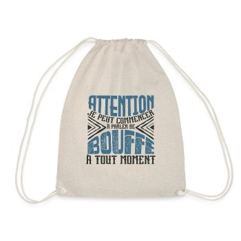 Avertissement, bouffe à tout moment. - Sac de sport léger - nature - Devant