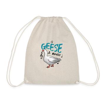 Geese and Music Notes Musician Cute Goose - Drawstring Bag - nature - Front